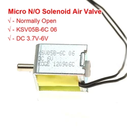 N/O KSV05B-6C DC 3.7V 5V 6V Small Mini Electric Solenoid Valve Normally Open Micro Air Flow Control Valve Relief Air Valve