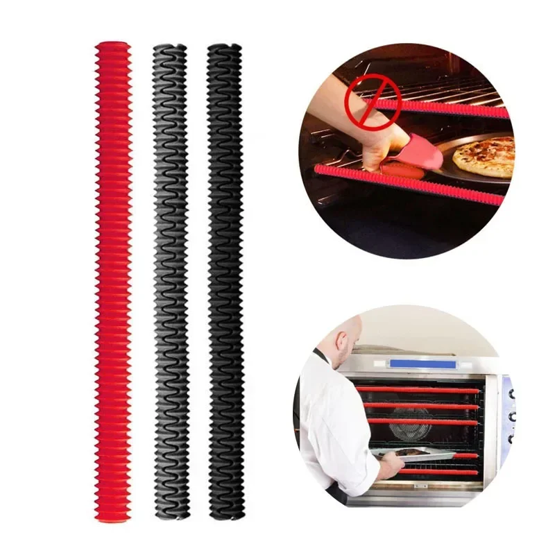 Silicone Red Heat Insulation Strip Sleeve High Temperature Resistance Guard sleeve Kitchen Baking Tool Microwave Oven