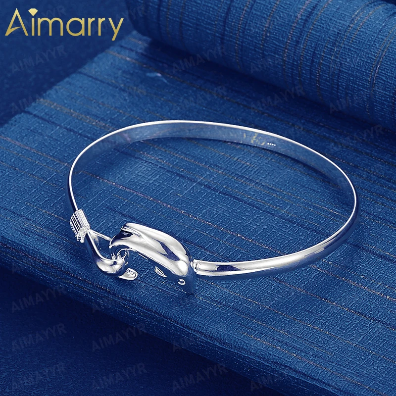 925 Sterling Silver Three-dimensional Dolphin Bracelet for Women's Parties Banquets Weddings High-quality Fashion Jewelry