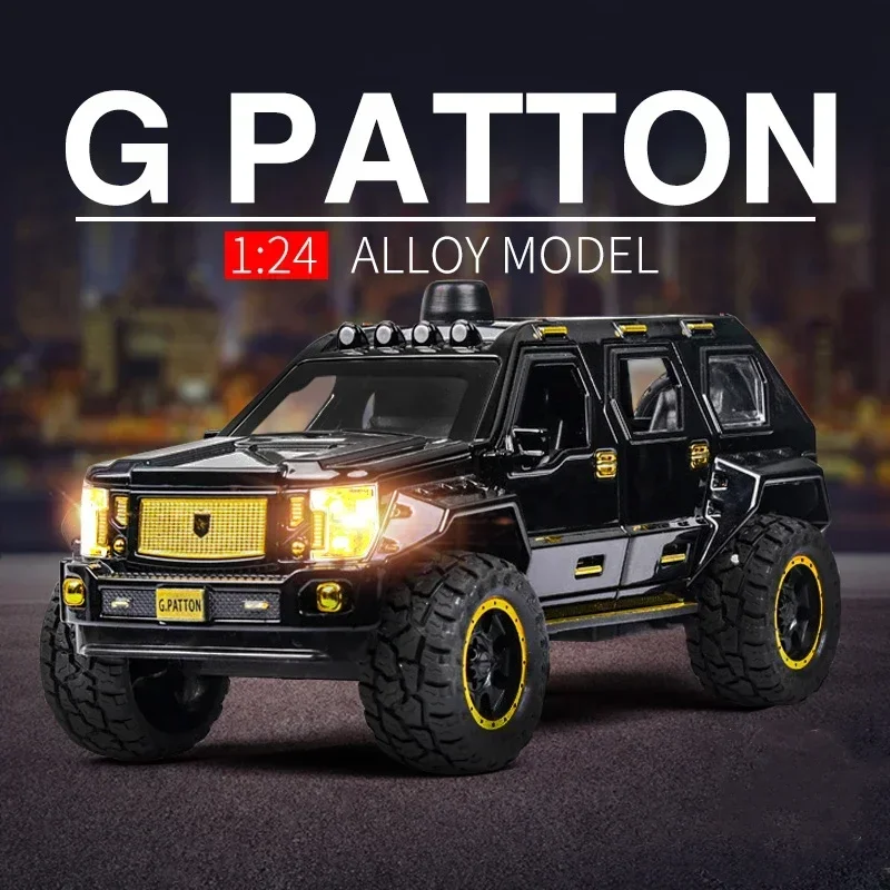 

1:24 G.PATTON GX Armored Car Alloy Car Model Diecasts Simulation Off-road Vehicles Model Metal Toy Bulletproof Car Kids Toy Gift