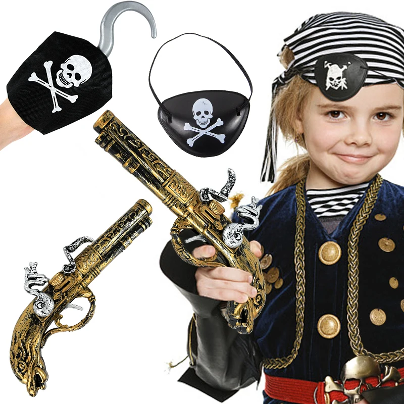 Pistola pirata tema pirata fiesta de cumpleaños sombrero pirata parche en el ojo telescopio brújula tesoro juguetes para niños regalo Halloween