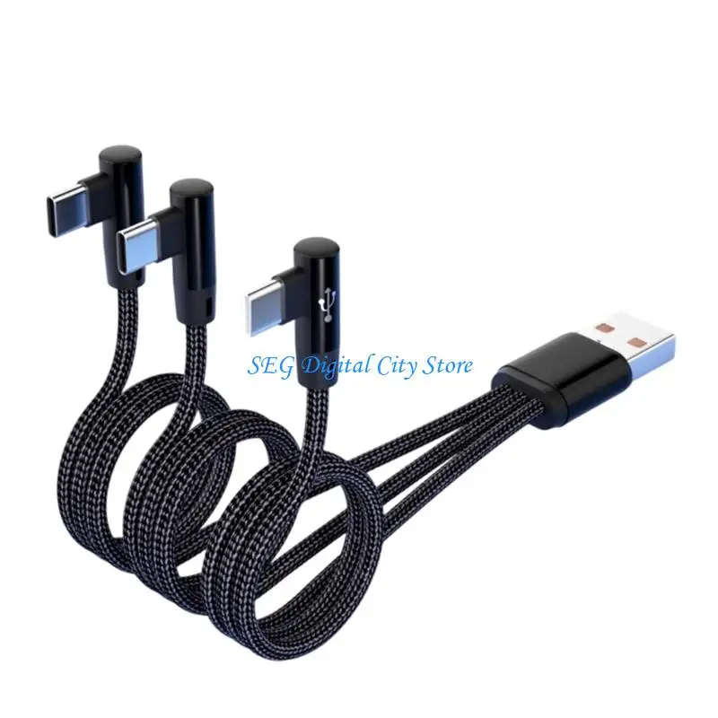 U75B Fabric 3-in-1 USB-A to Type C Cable for Desk and Bedside Use