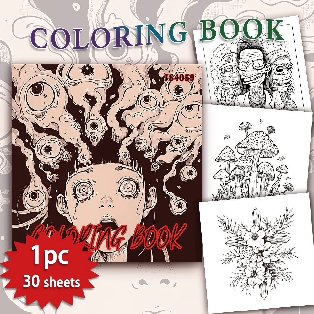 

1pc,Teenagers coloring book,30 sheets different patterns 8.3x8.3''100gsm,is a Valentine's Day Easter Holiday Gift