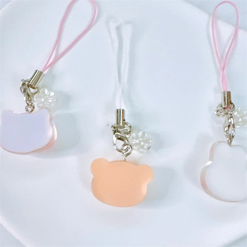 Cute Animal Phone Charm-Kawaii Keychains Transparent Jelly Aesthetic Gift Accessories y2k AirPods strap strings