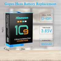 Battery For GoPro Hero 11 10 9 Li-ion Battery Pack Motion Camera Battery Storage for GoPro Hero9 Hero 12 Rechargeable Batteries