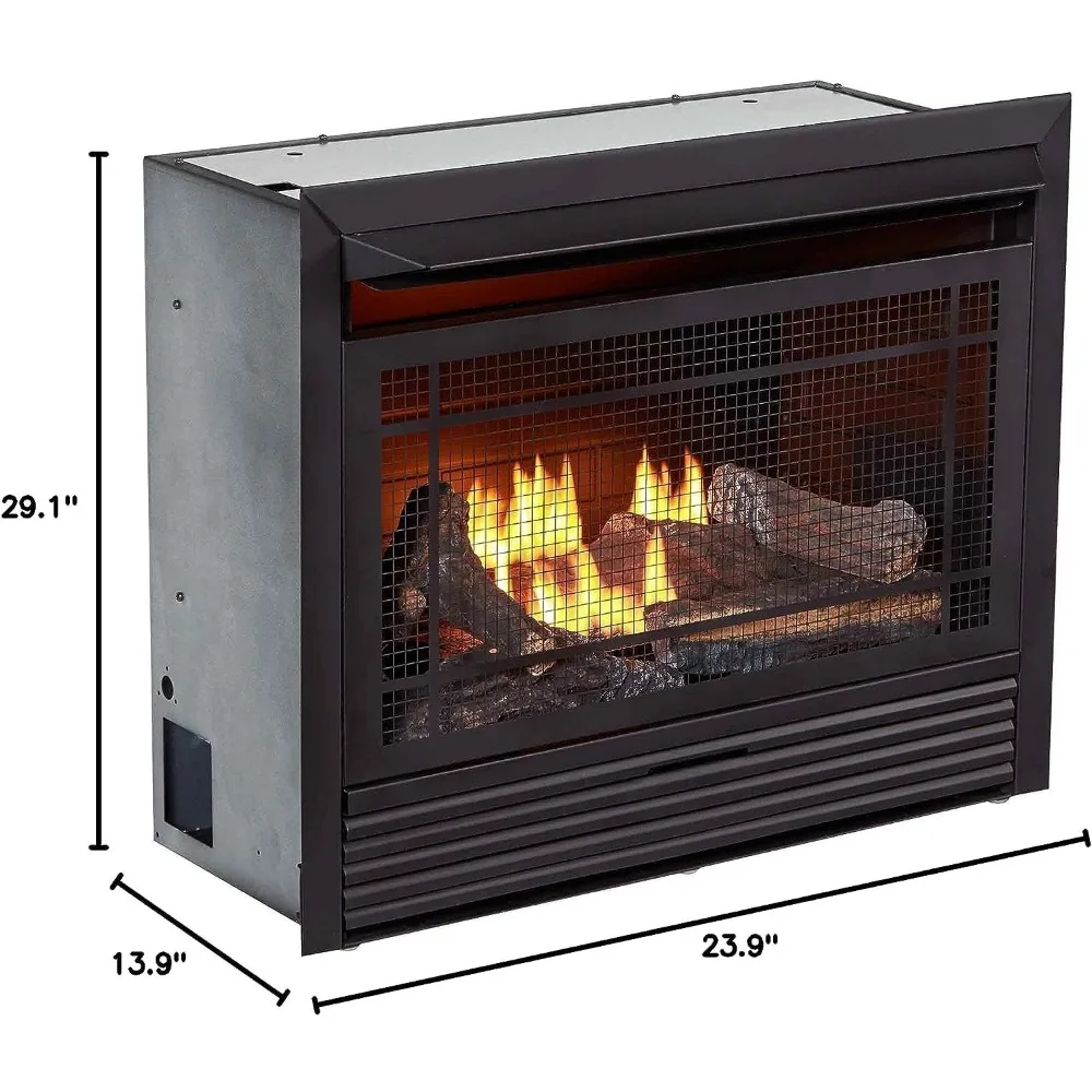 Inserto per camino a Gas senza sfiato a doppio combustibile, telecomando, 5 tronchi di fuoco, uso con Gas naturale o propano liquido, 26000 BTU.