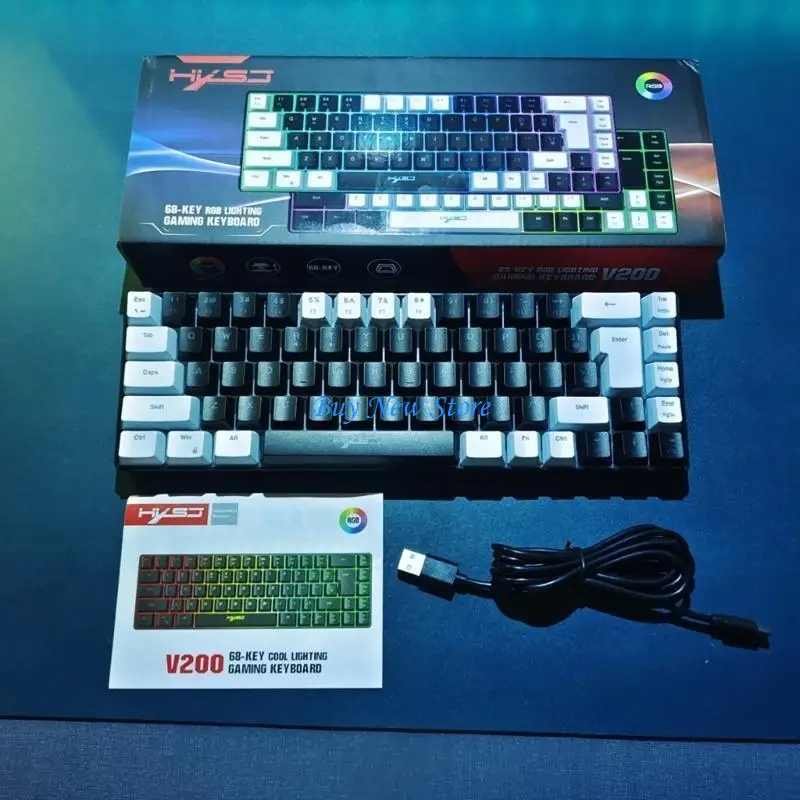 

20CE RGB Light Membrane Keyboard Ergonomic Gaming Membrane Keyboards USB TypeC