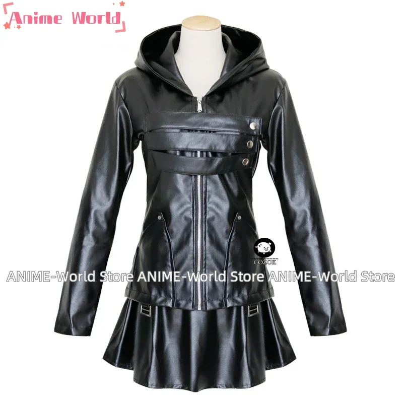 Anime  Kirishima Touka Black Outfit Dress Leather Cosplay Costume Full Set