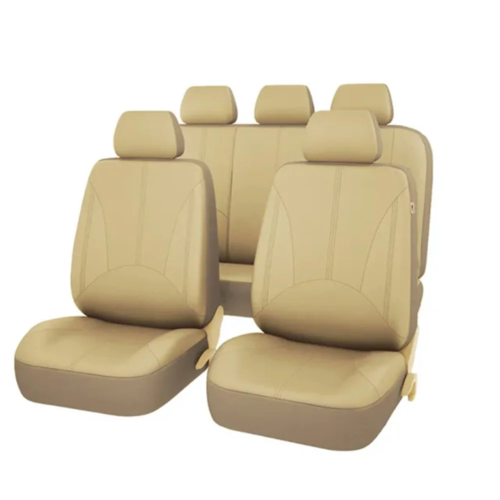 4/9 Pieces Leather Car Seat Cover Universal Breathable Leather Seat Protector Cover Cushion Car Interior Accessories