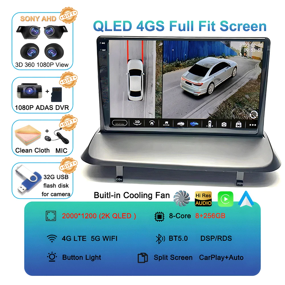 Android 16 Draadloze Carplay Auto Autoradio voor Peugeot 5008 3008 2009-2015 Audio GPS Navigatie Multimedia Videospeler Stereo