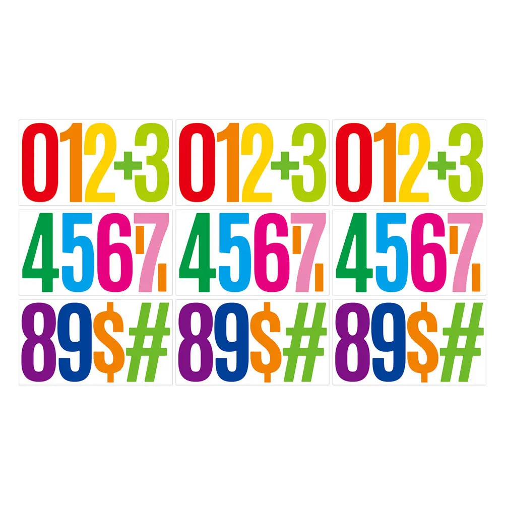 

3Sets Colorful Number Stickers Waterproof Self Adhesive Vinyl for Mailbox Address House Door Car Labels Mailbox Decal