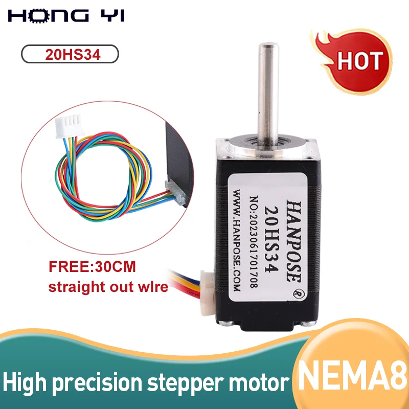 Nema 8  Stepper motor For CNC 3D printer 20HS34 Series motor 21mN.m 34mm 0.8A 1.8 degree High Torque CE certification Stepper