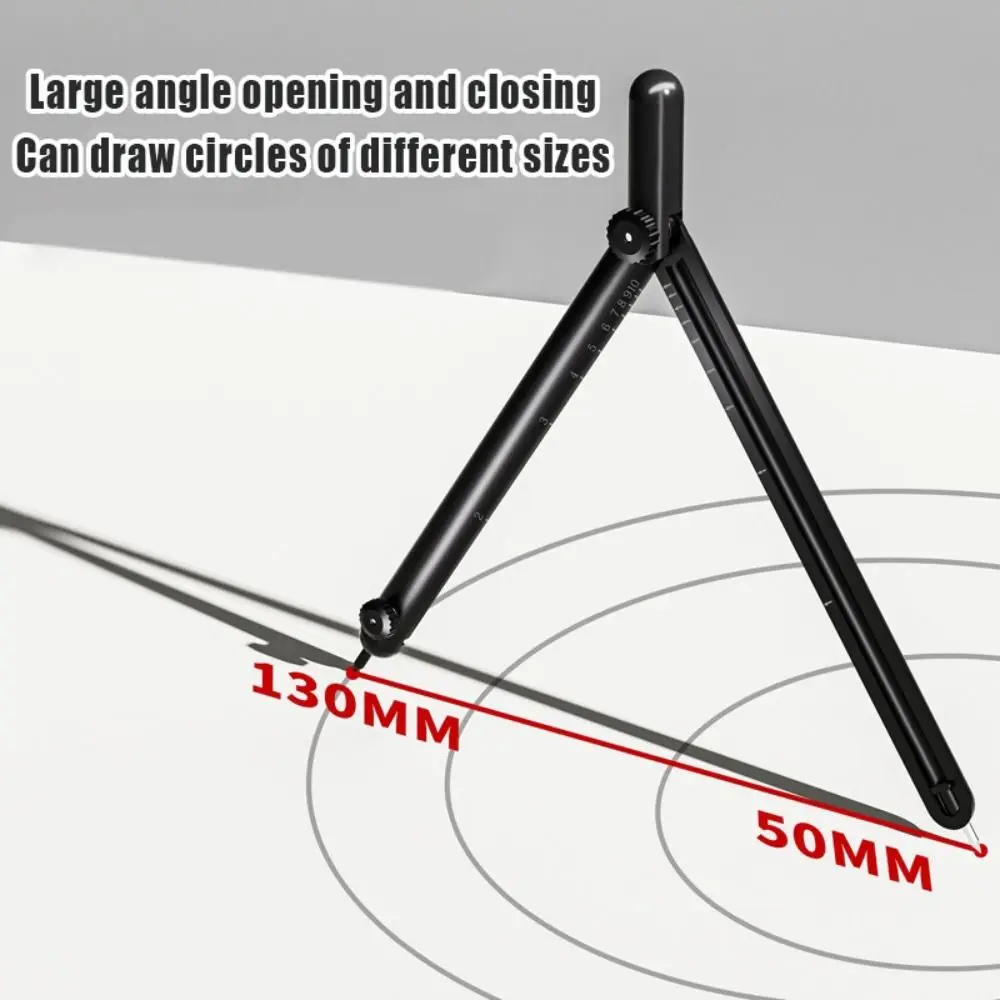 High Quality Metal Compass Pen-shaped Practical Circle Drawing Tool Mathematical Digital Display Ruler Compass Kit School Office