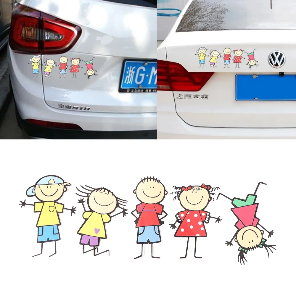 Waterproof Funny Interesting Family Children Cartoon Boy Girl Sticker  Suitable for Helmet Refrigerator Motorcycle Decal