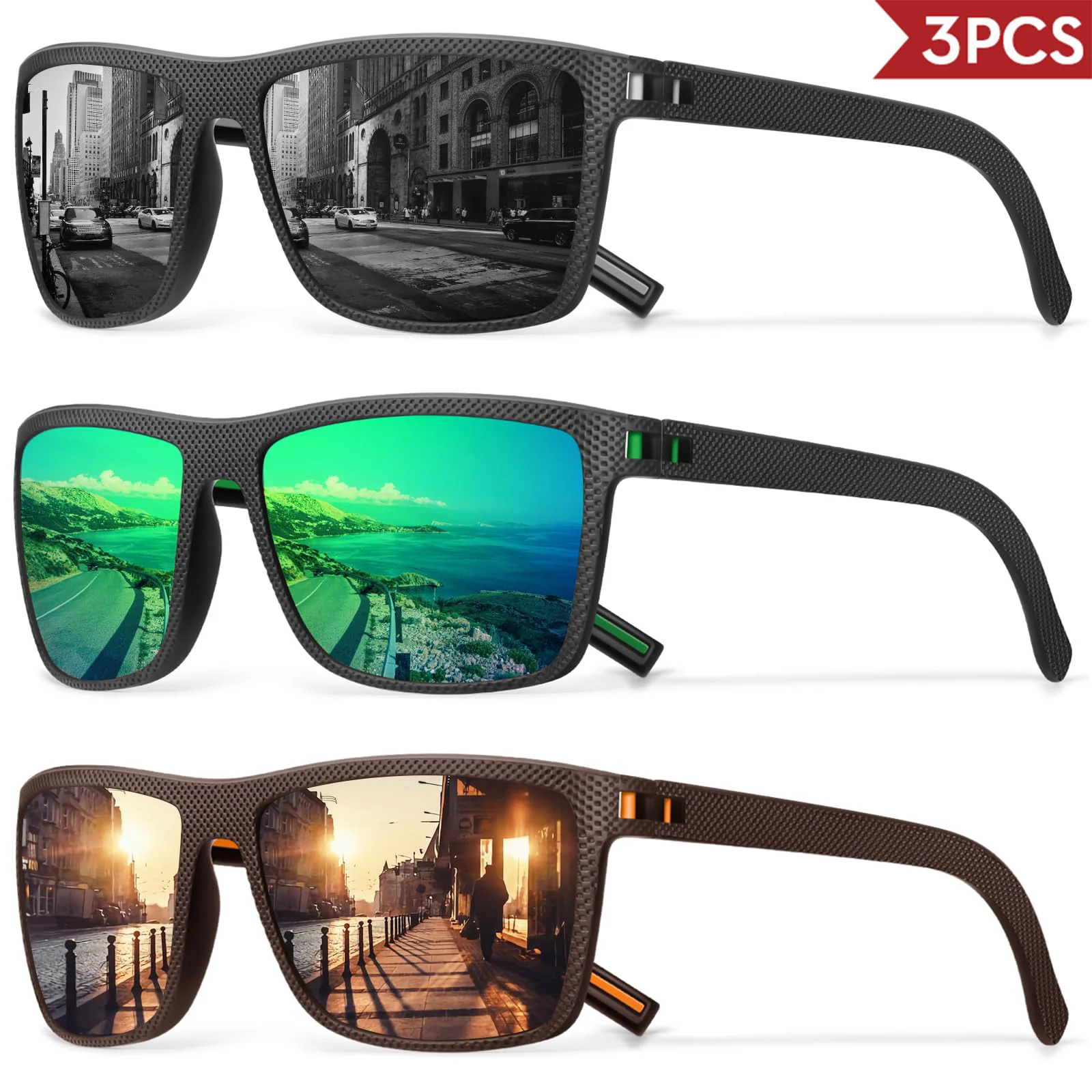 Vegueros 3/4-Pack Polarized Sunglasses Multicolor 8