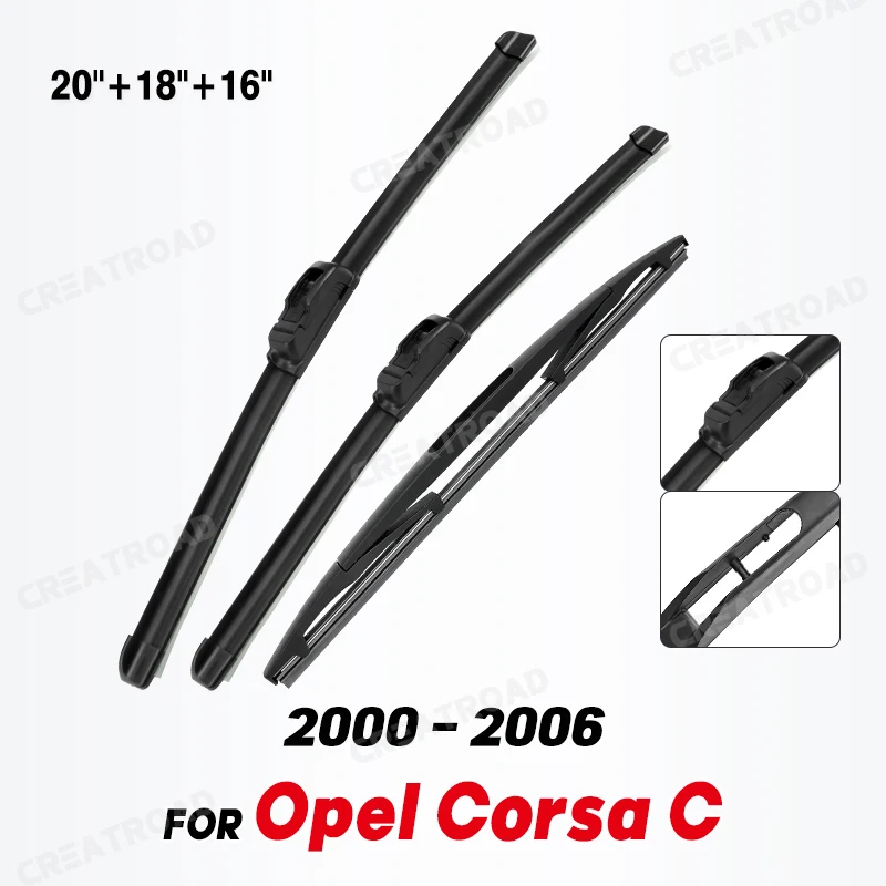 Wiper Front & Rear Wiper Blades Set For Opel Corsa C Hatchback 2000 - 2006 Windshield Windscreen Window 20\