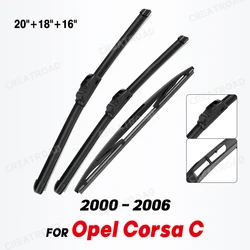 Wiper Front & Rear Wiper Blades Set For Opel Corsa C Hatchback 2000 - 2006 Windshield Windscreen Window 20