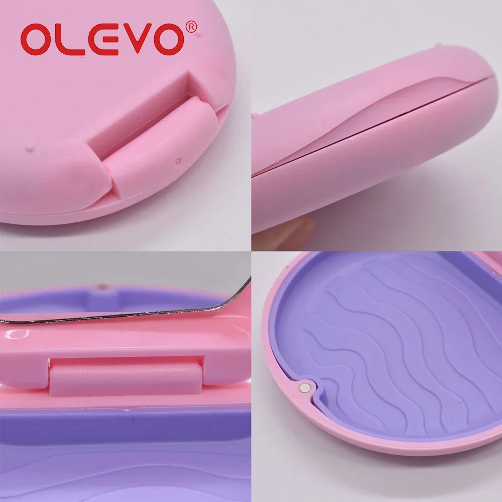 OLEVO Dental Invisible Brace Retainer Box With Mirror Mouth Guard Denture Storage Orthodontic Aligner Case False Teeth Organizer