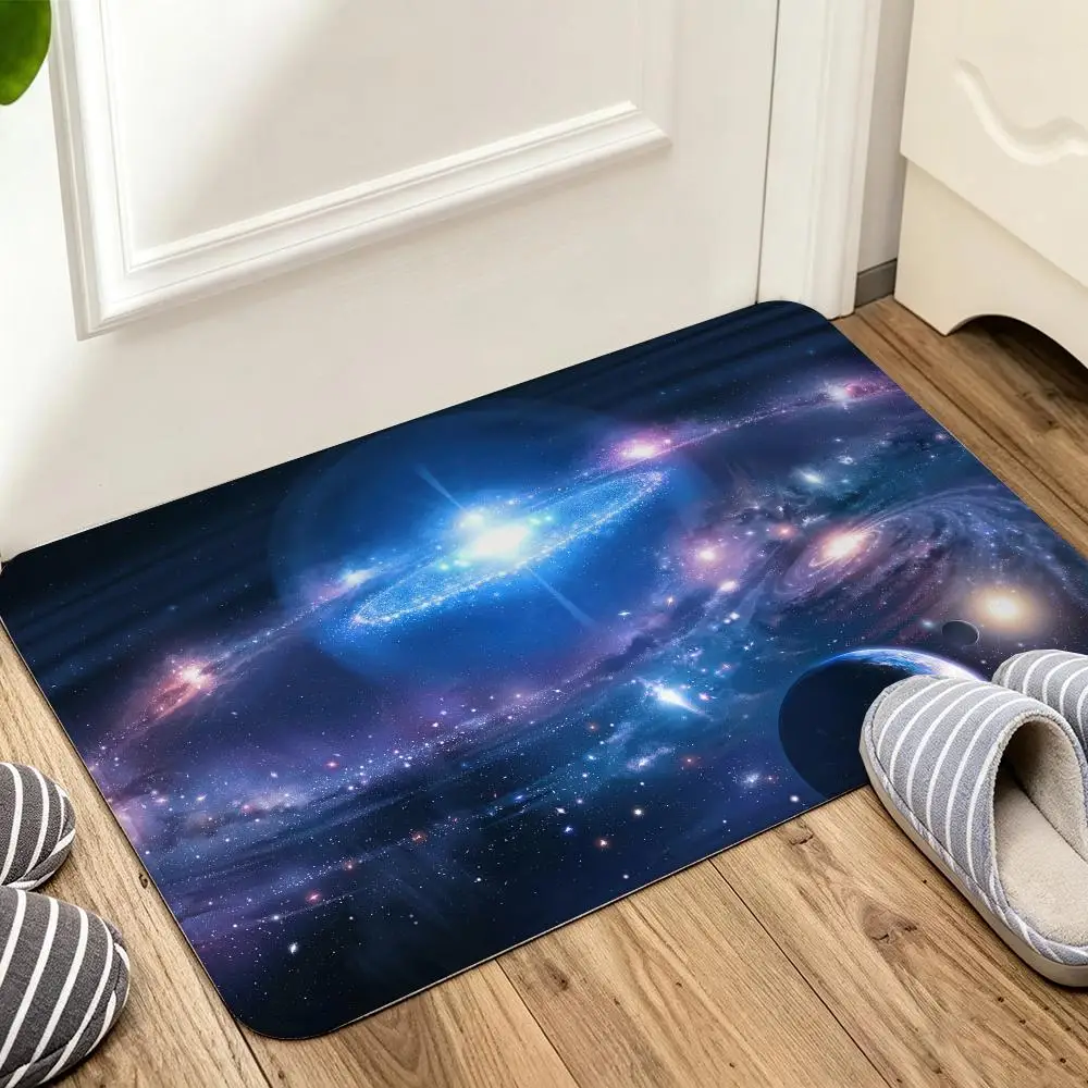 Space Theme Floor Mat Welcome Mat Entrance Doormat Balcony Bathroom Floor Mats Non-slip Rug Bedroom Carpet Home Decor