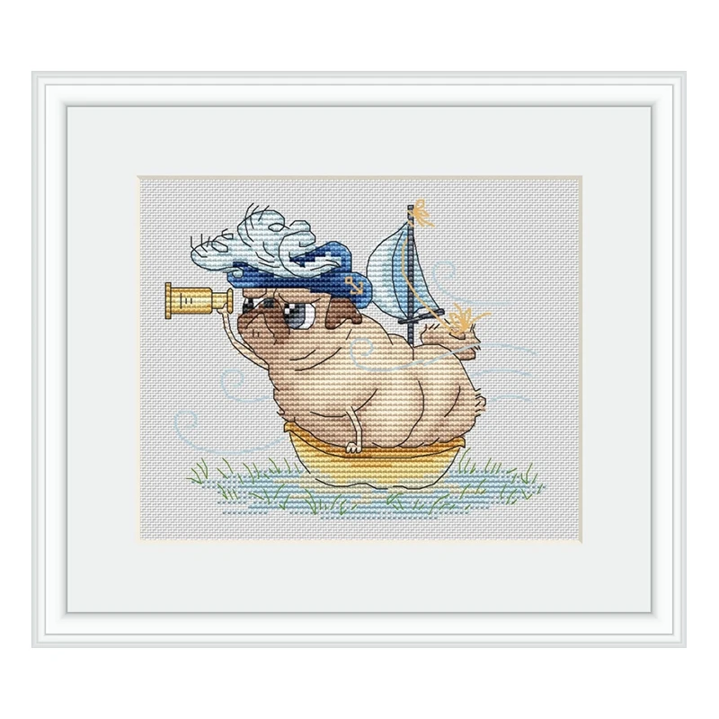 

Набор для вышивки крестом, чтение из мультфильма Мопса, дом, чтобы убить время, упаковка материалов для ручной вышивки