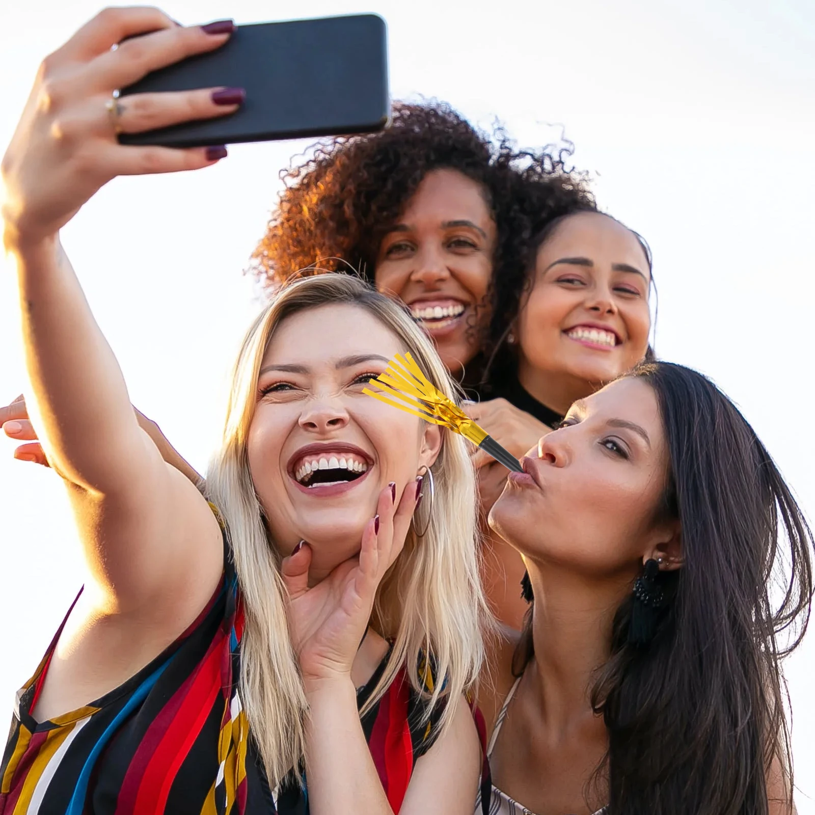 

12Pcs Party Cheering Whistles New Year Decorations Funny Party Supply for Birthday New Year's Eve Celebration Tassel Noise