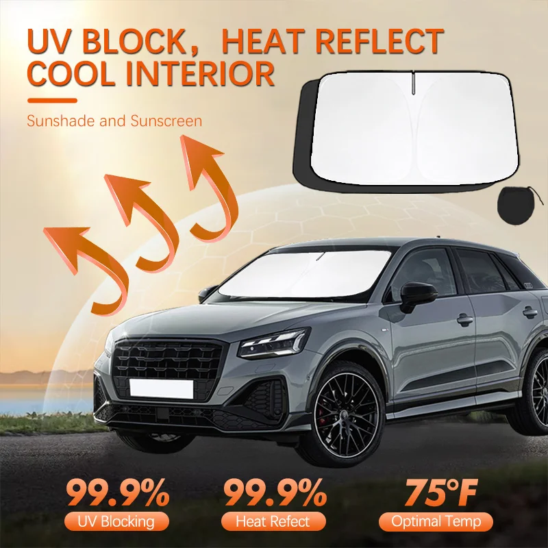 For Audi Q2 2018-2024 Car Sun Viso Front Window Windshield Sunshade Heat Insulation Summer Sun UV Protection Auto Accessories