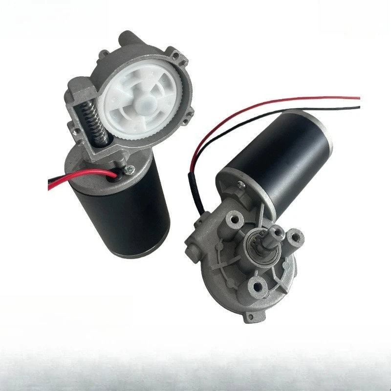 63Mm micro DC motor 24V45w180 rotary keyway shaft motor self-locking reducer worm gear worm motor