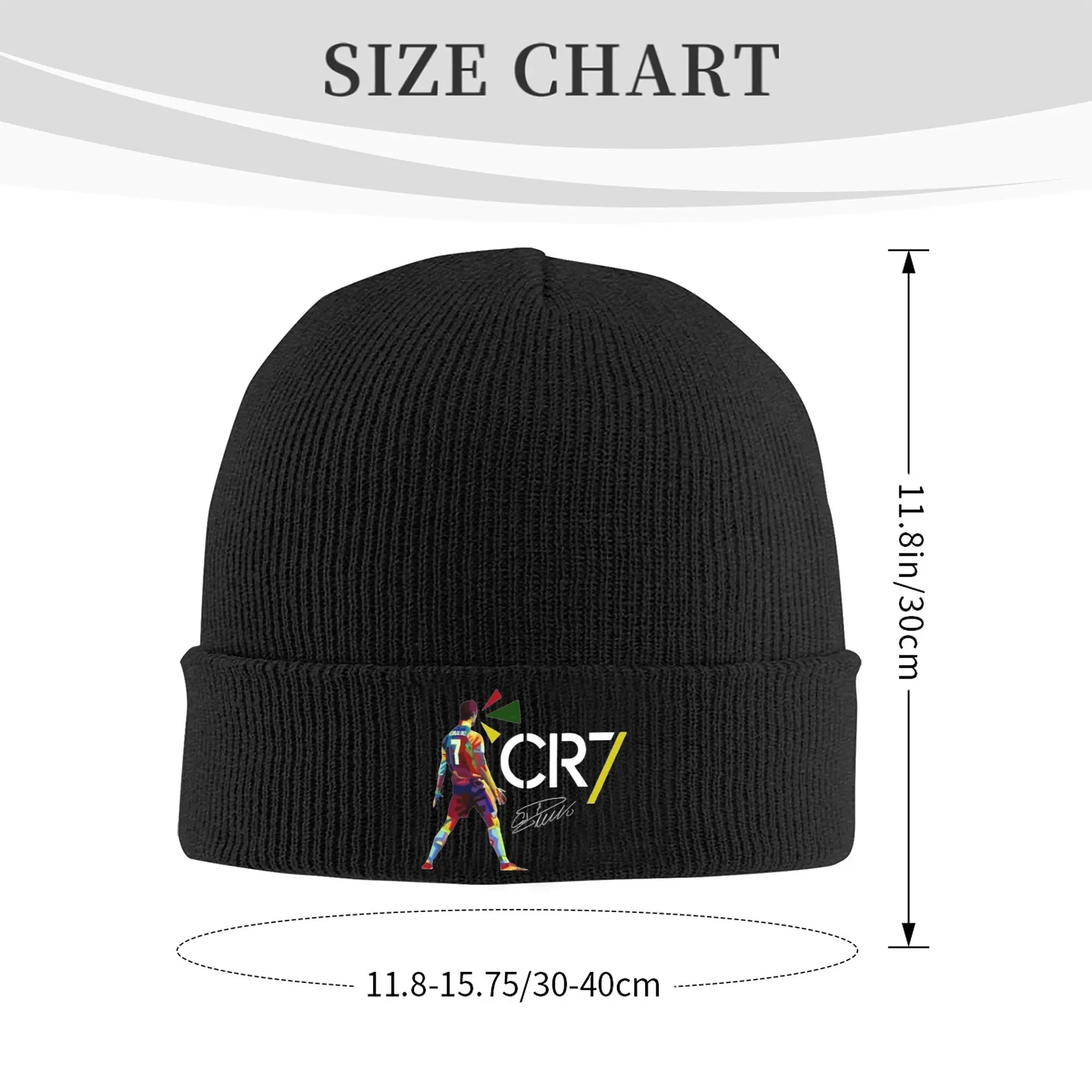 Cr7 Football Ronaldo Signature Gorras de punto Gorro de invierno para hombre y mujer Gorros casuales acrílicos