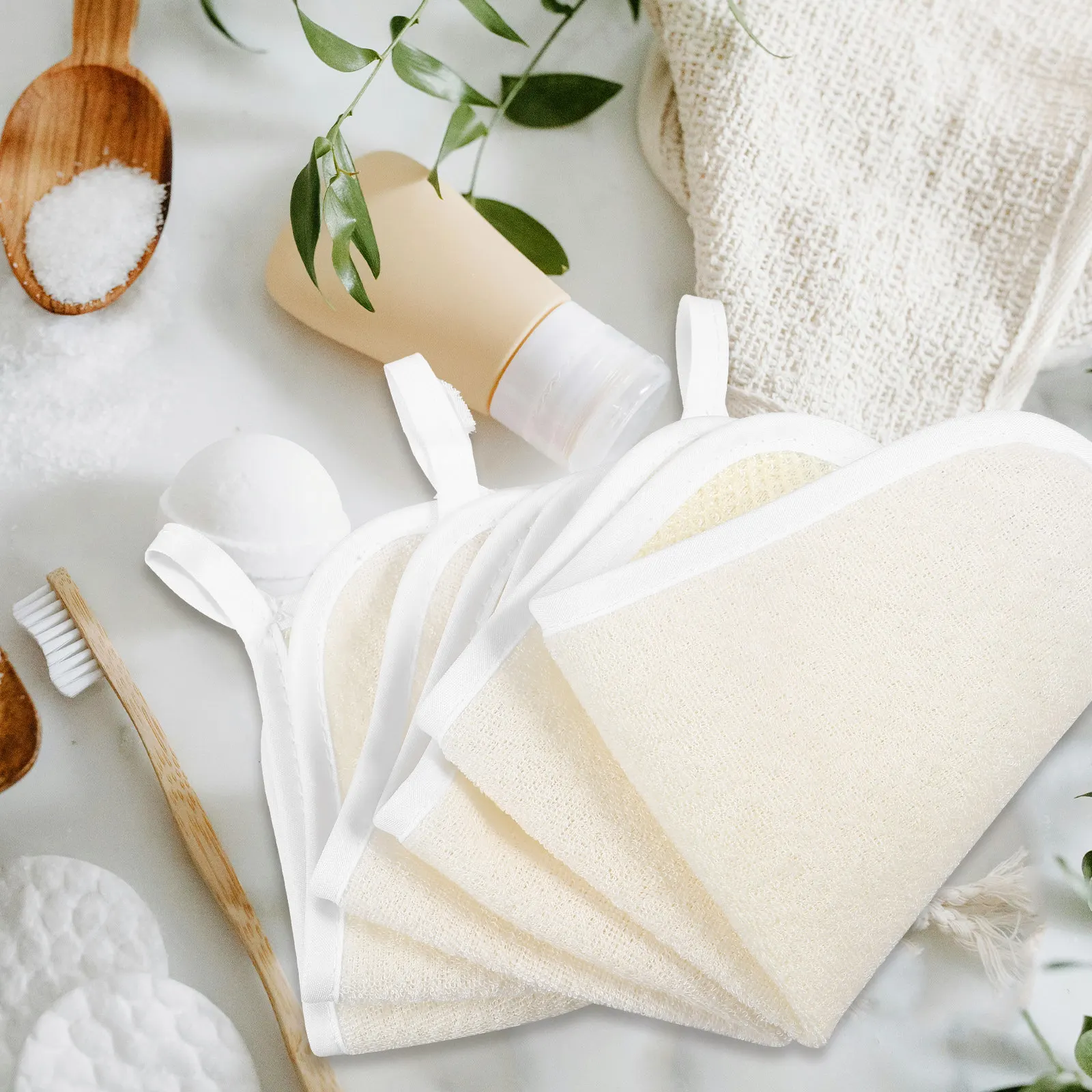 Exfoliating Wash Cloth 3 Pack Nylon Quick Dry Bath Towels for Face and Body Cleansing and Scrubbing