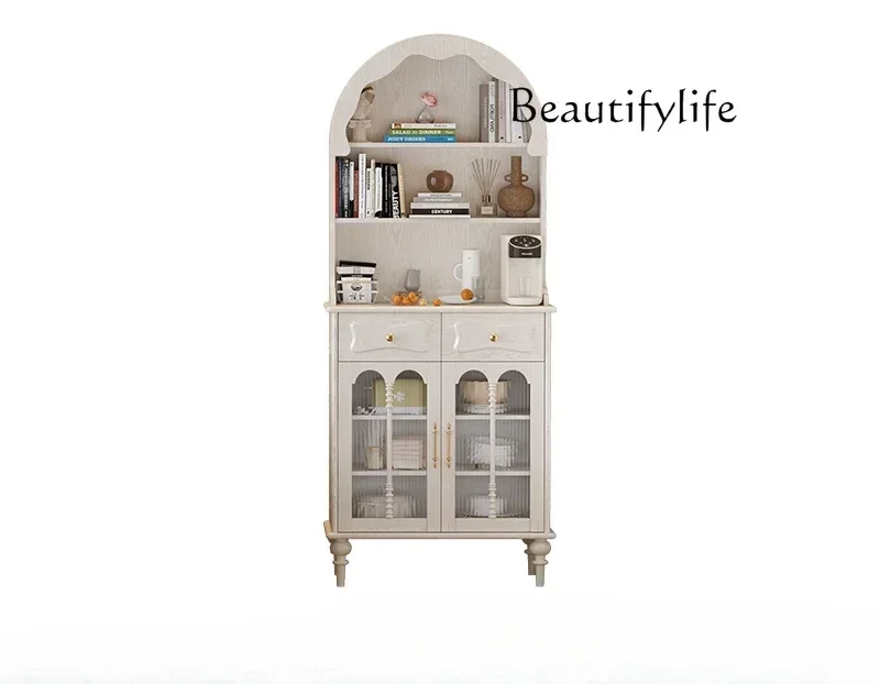 

French retro solid wood dining side cabinet, living room storage side cabinet against the wall, antique storage cabinet