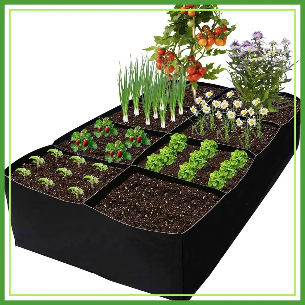

128 Gallon Fabric Grow Bags, 6x3x1ft Raised Garden Bed for Vegetables, Herbs, Flowers