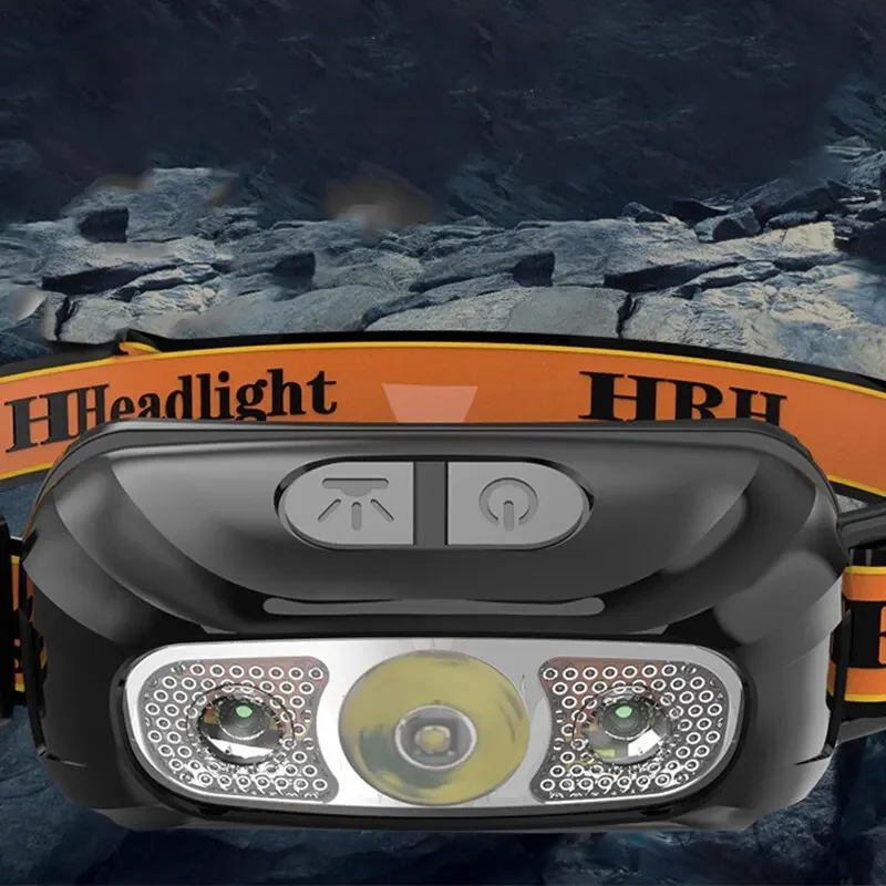 XPG Sensor Headlamp USB Rechargeable Induction Headlight Outdoor Waterproof Portable Night LED Camping Headlamp Built in Battery