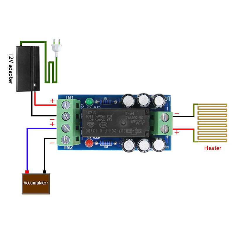 AU33-1Pcs XH-M350 Backup Battery Switching Module High Power Board Automatic Switching Battery Power 12V 150W 12A