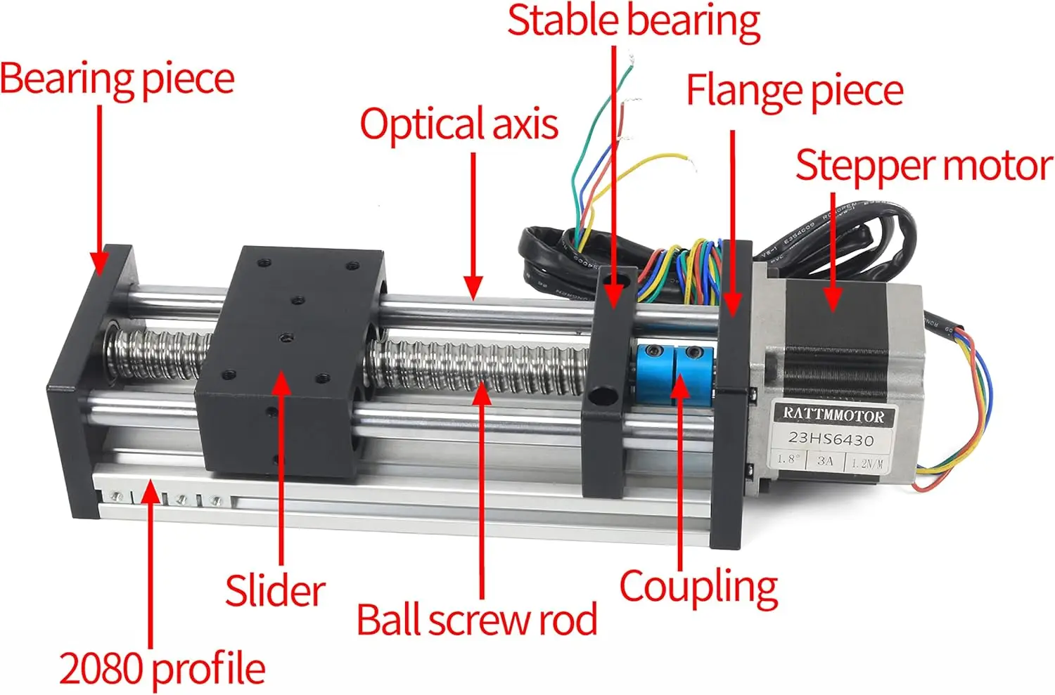 Stroke 200mm CNC Double Spindle Linear Slide 1605 Ball Screw Linear Motion Guide with Nema 23 Stepper Motor for DIY CNC Machines