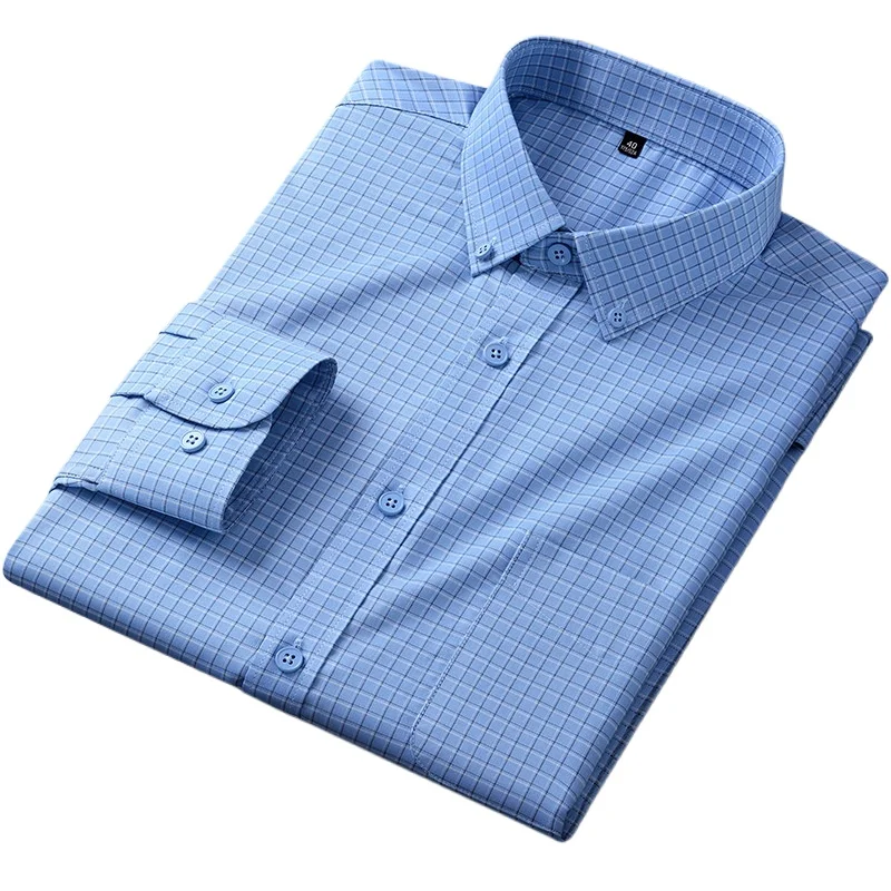 Modal High-end Anti-Wrinkle Men's Shirt Long Sleeves Slim Fit Camisa Social Business Formal Office Work white shirts Men S-4XL