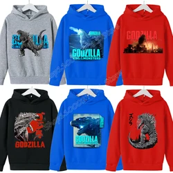 Godzilla Hoodie for Children New Fleece Sweatshirt Y2k Trendy Hot Anime Hoodie Fashion Cartoon Pattern Clothes Clothing Kid Gift
