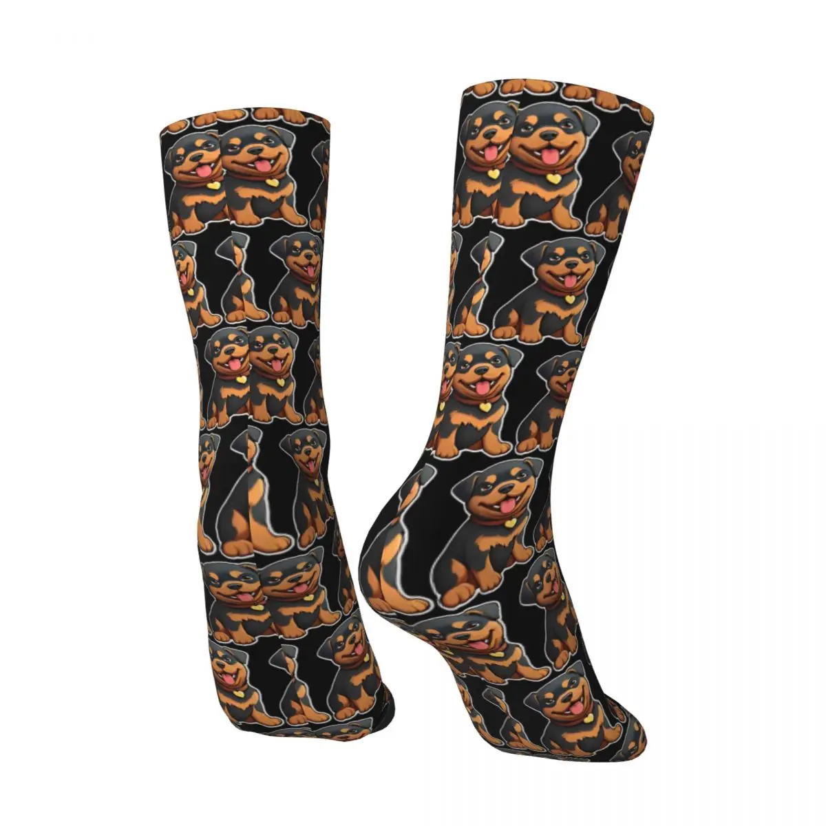 Calcetines para amantes de los perros Rottweiler, medias divertidas para mujeres y hombres, calcetines cómodos para ciclismo, calcetines antibacterianos con patrón de invierno