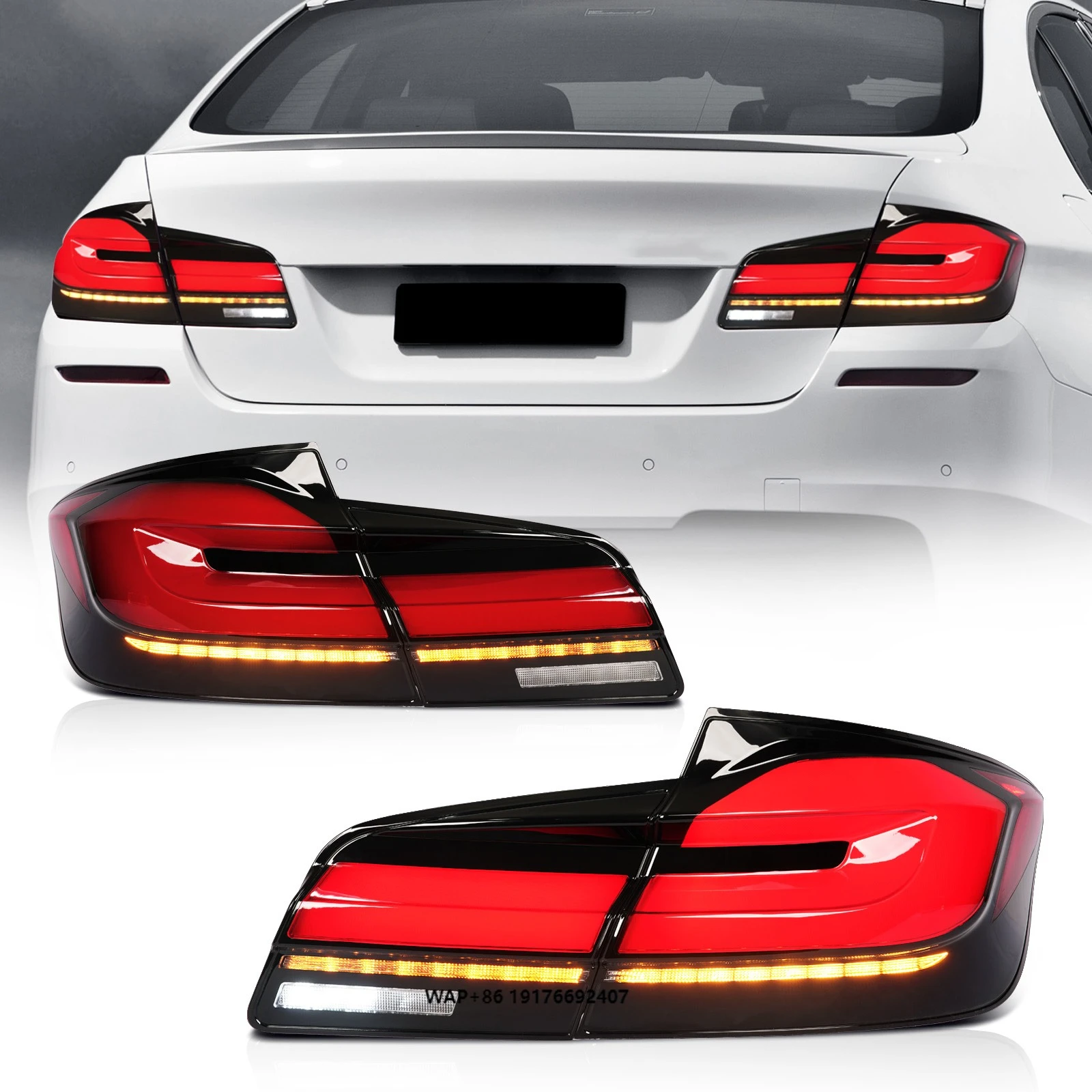 

Archaic New Full LED Taillight for 5 Series F10 2010-2018 Plug and Play Waterproof forSmoke Lens PC+ABS Retrofit Upgrade Parts