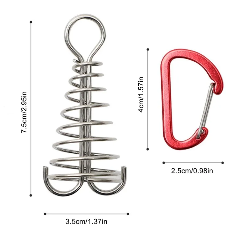 4PCS Widesea Nails Floor Boarding Ground Spike Pegs Deck Fixed Spiral Spring Hooks Wind Rope Buckle Tent Accessories Fishbone