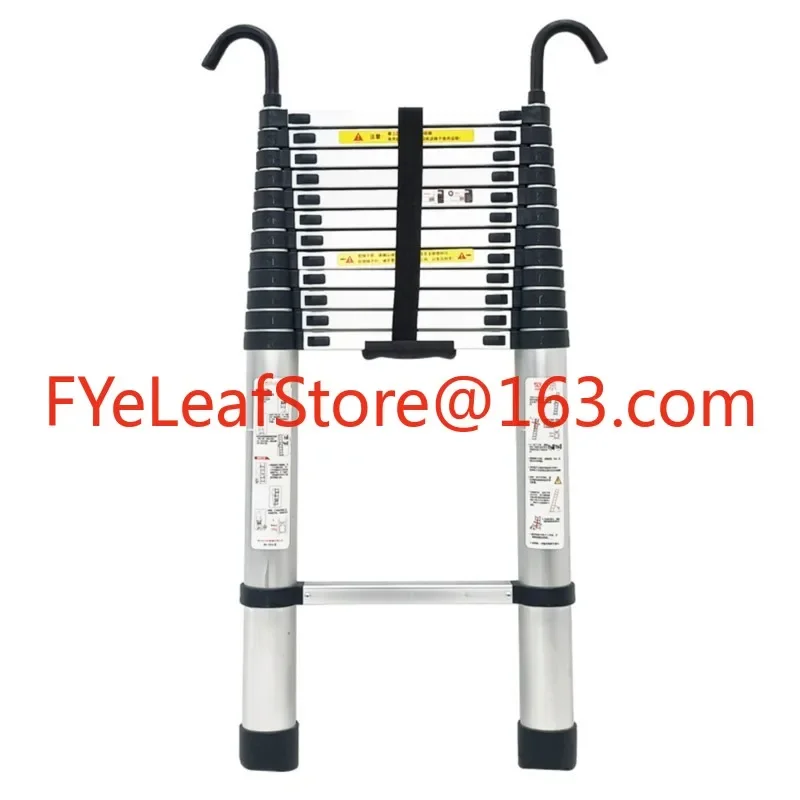 2M 2.2M 2.6M Aluminum Alloy Ladder Portable Telescopic Household Folding Lifting Hook Pedal Single Ladder Indoor And Outdoor