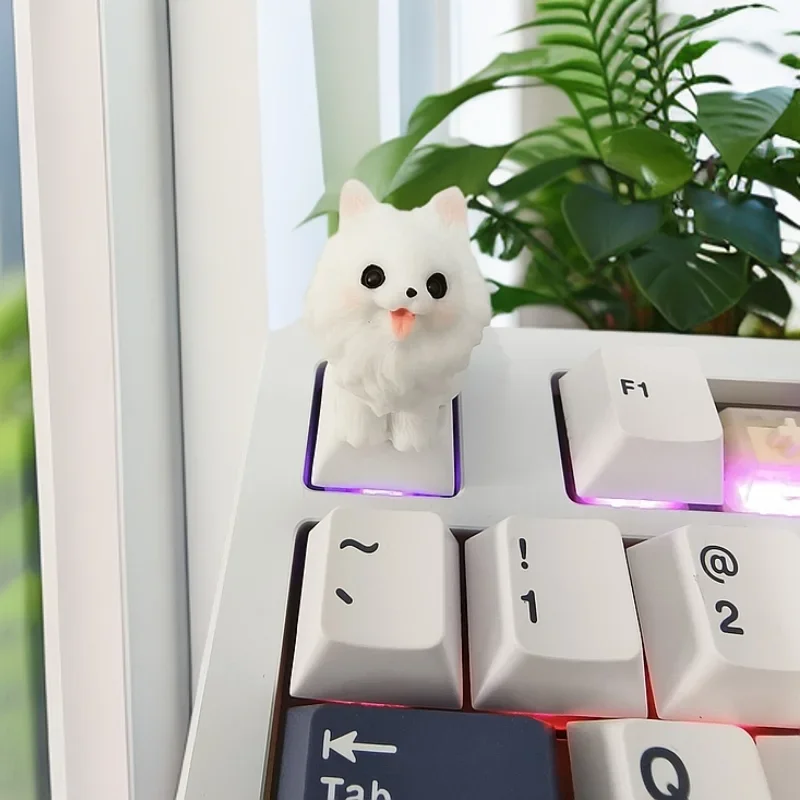

Cute Little White Dog Custom Keycap MX Switch Resin Keycaps for Mechanical Keyboard Caps PC Gamer Toys Ornaments Holiday Gifts