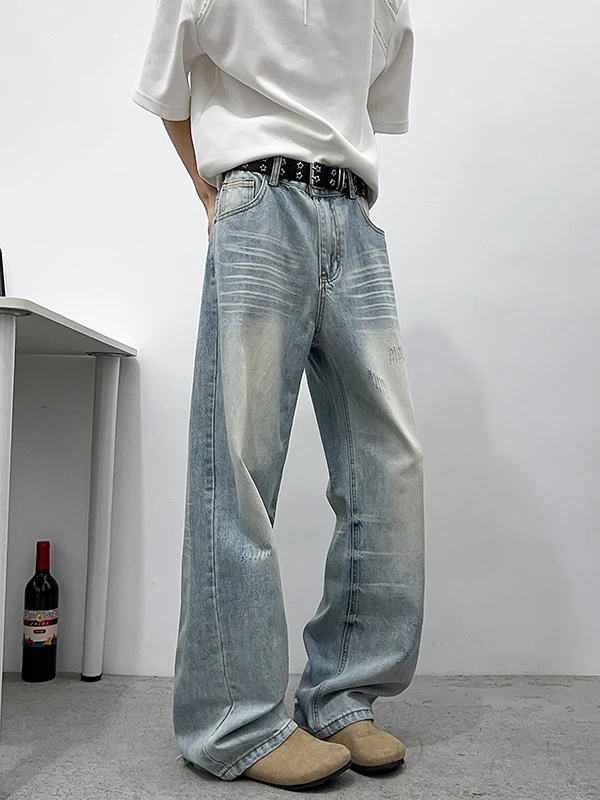 Light Wa herenjeans losse casual rechte pijpen Amerikaanse Sle Cleanfit Haome wijde pijpen lange broek Street Faion