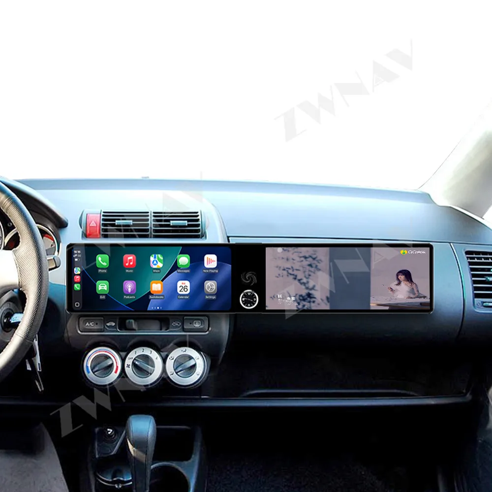 Dual 12.3” For Honda Fit 2007 to 2014 Android 13 touch screen GPS navigation carplay multimedia player radio wireless head unit