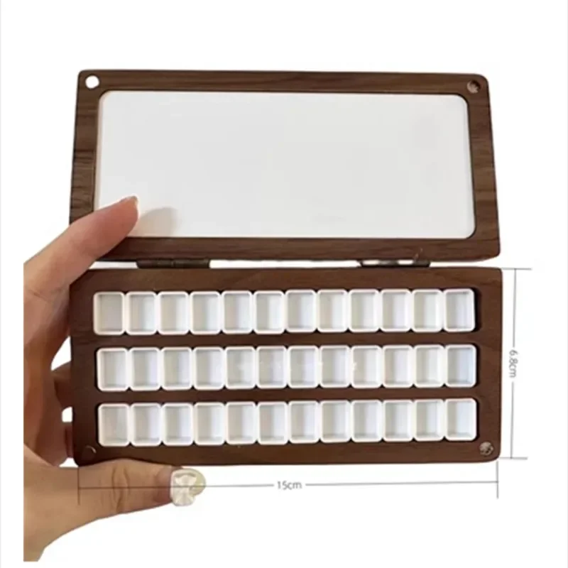 36grid Wooden Watercolor Paint Storage Empty Box Art Supplies Tool Student Outdoor Palette Watercolor Comic Paint SubpackageTool