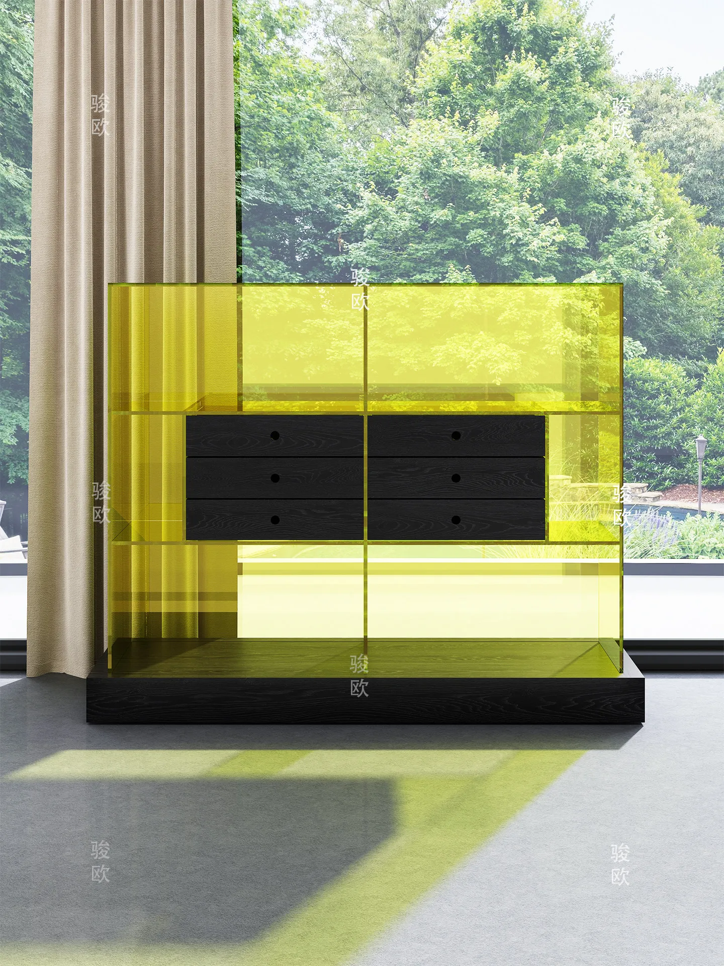 DSA ultra-white tempered glass display case, drawer storage display case, storage, dining side porch, household chest