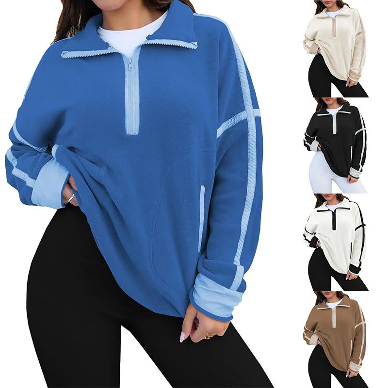 

Повседневный укороченный свитер с воротником-стойкой на шнуровке, свободный пуловер оверсайз с длинным рукавом для женщин, осень-зима