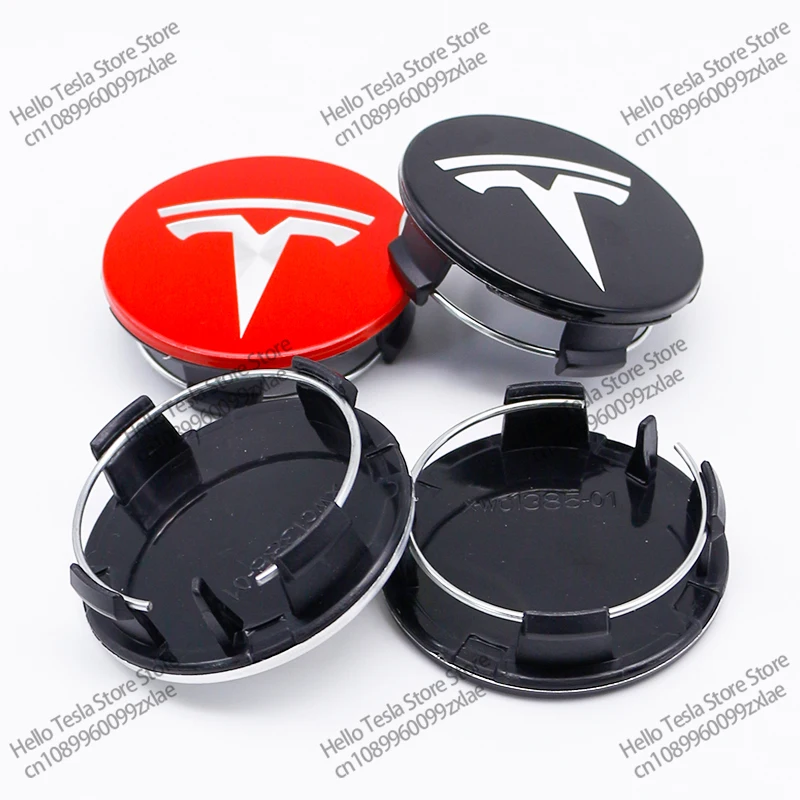 For Tesla Model 3 Model Y Badge Cover Hubcaps 4pcs 56mm Wheel Hub Center Caps for Tesla Model Y X S 2023 Car Accessories