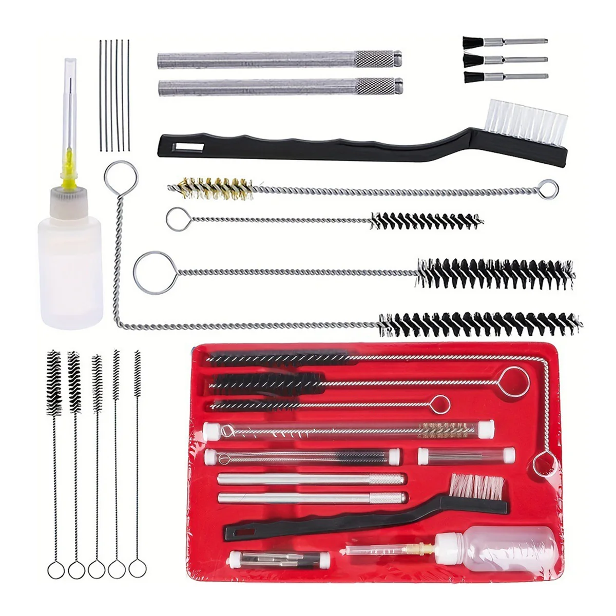 Air Brush 22Pcs Spray Gun Cleaning Kit Car Paint Sprayer Cleaning Brush HVLP Pneumatic Paint Sprayer Detail Cleaning Repair Tool