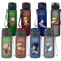 Anime NARUTO Class 7 Sasuke Sakura Kakashi Frosted Sports Water Cup Plastic Cup with Lid Portable Student Water Bottle Gift