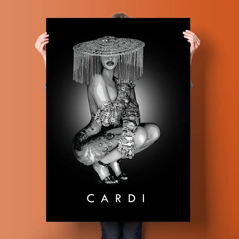 cardi b Decoration Art Poster Wall Art Personalized Gift Modern Family bedroom Decor Canvas Posters